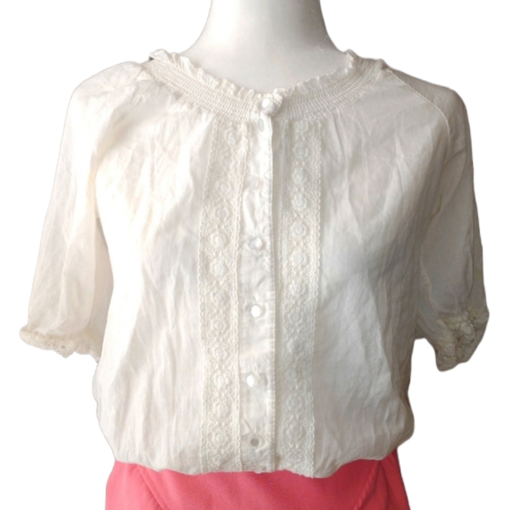 White Puff Women's Blouse